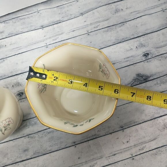 Vintage Lenox Serenade Porcelain Bird Vase 6" And 4" Planter - Picture 16 of 16